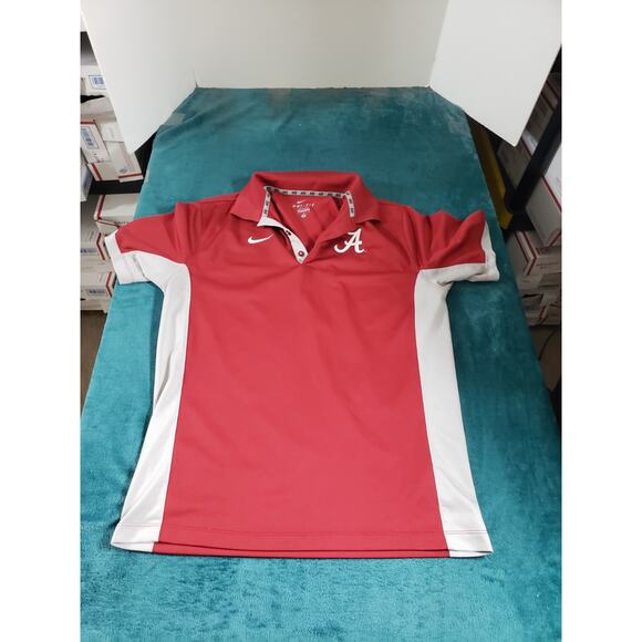 Alabama Crimson Tide Nike Polo Shirt Size Medium Mens Red Dri Fit NCAA Football - Picture 1 of 8